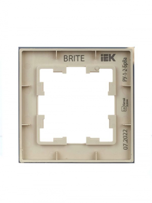Рамка 1-м BRITE РУ-1-2-БрВа стекло ванильн. IEK BR-M12-G-K10 BR-M12-G-K10