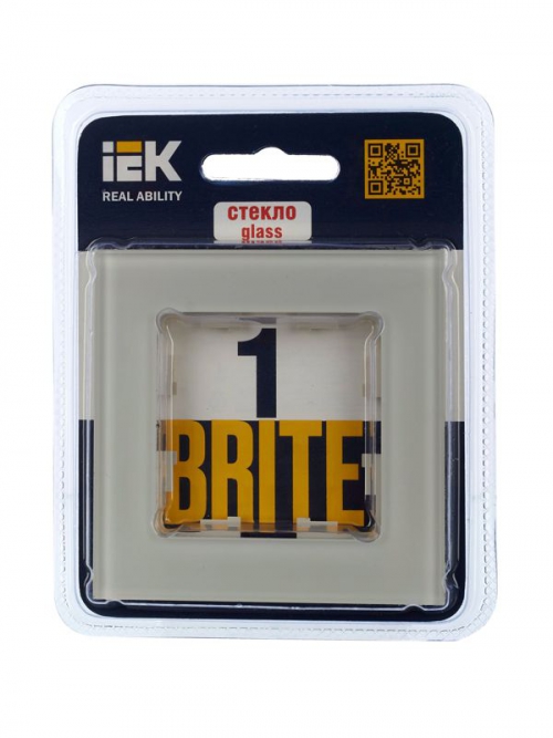 Рамка 1-м BRITE РУ-1-2-БрВа стекло ванильн. IEK BR-M12-G-K10 BR-M12-G-K10