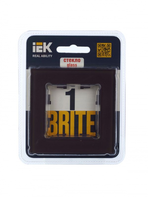 Рамка 1-м BRITE РУ-1-2-БрТБ стекло темн. бронза IEK BR-M12-G-K45 BR-M12-G-K45