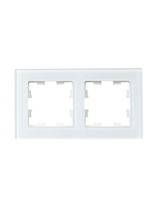 Рамка 2-м BRITE РУ-2-2-БрБ стекло бел. IEK BR-M22-G-K01 BR-M22-G-K01