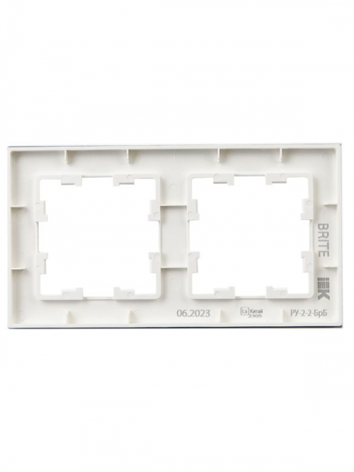 Рамка 2-м BRITE РУ-2-2-БрБ стекло бел. IEK BR-M22-G-K01 BR-M22-G-K01