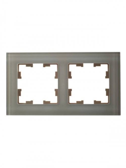 Рамка 2-м BRITE РУ-2-2-БрВа стекло ванильн. IEK BR-M22-G-K10 BR-M22-G-K10