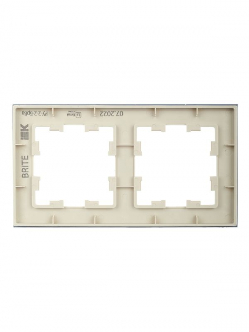 Рамка 2-м BRITE РУ-2-2-БрВа стекло ванильн. IEK BR-M22-G-K10 BR-M22-G-K10