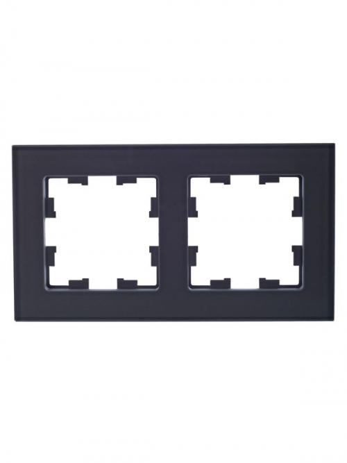 Рамка 2-м BRITE РУ-2-2-БрСе стекло сер. IEK BR-M22-G-K03 BR-M22-G-K03