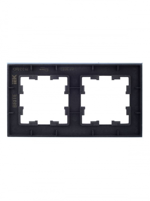 Рамка 2-м BRITE РУ-2-2-БрСе стекло сер. IEK BR-M22-G-K03 BR-M22-G-K03