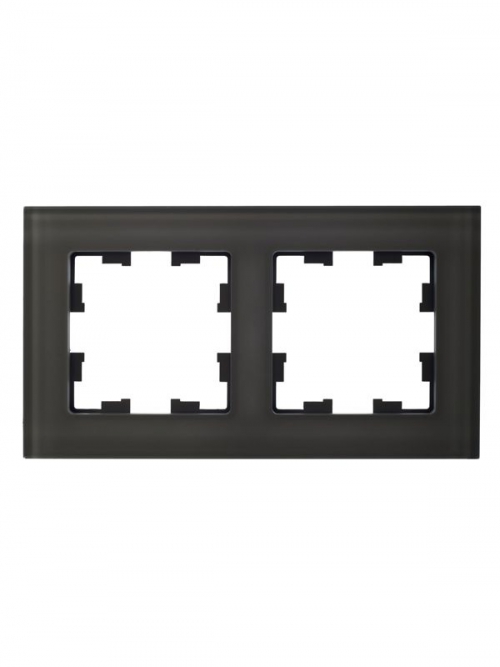 Рамка 2-м BRITE РУ-2-2-БрД стекло дым. IEK BR-M22-G-K30 BR-M22-G-K30