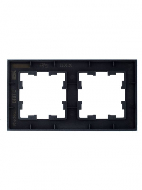 Рамка 2-м BRITE РУ-2-2-БрД стекло дым. IEK BR-M22-G-K30 BR-M22-G-K30