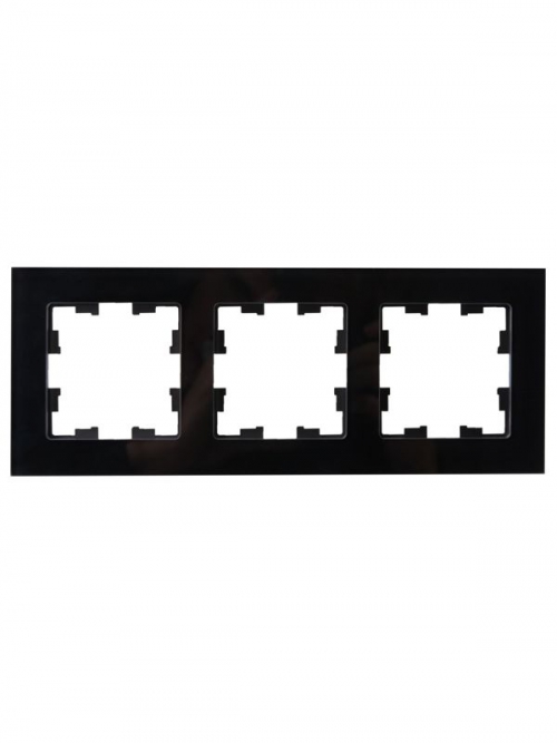 Рамка 3-м BRITE РУ-3-2-БрЧ стекло черн. IEK BR-M32-G-K02 BR-M32-G-K02