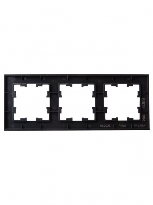 Рамка 3-м BRITE РУ-3-2-БрЧ стекло черн. IEK BR-M32-G-K02 BR-M32-G-K02