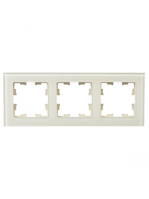 Рамка 3-м BRITE РУ-3-2-БрВа стекло ванильн. IEK BR-M32-G-K10 BR-M32-G-K10