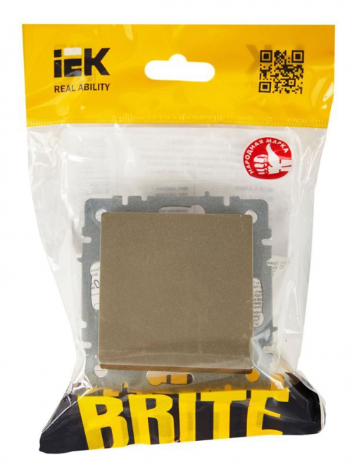 Выключатель перекрестный 1-кл. СП BRITE 10А ВС10-1-3-БрБ шампань IEK BR-V13-0-10-K37 BR-V13-0-10-K37