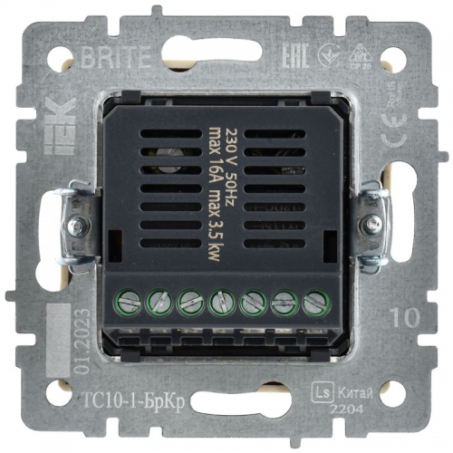 Термостат электронный с индикацией BRITE СП IP20 ТС10-1-БрКр беж. IEK BR-RT11-K10 BR-RT11-K10