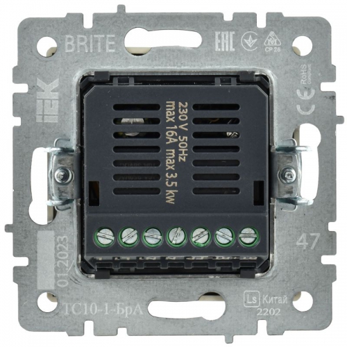 Термостат электронный с индикацией BRITE СП IP20 ТС10-1-БрА алюм. IEK BR-RT11-K47 BR-RT11-K47