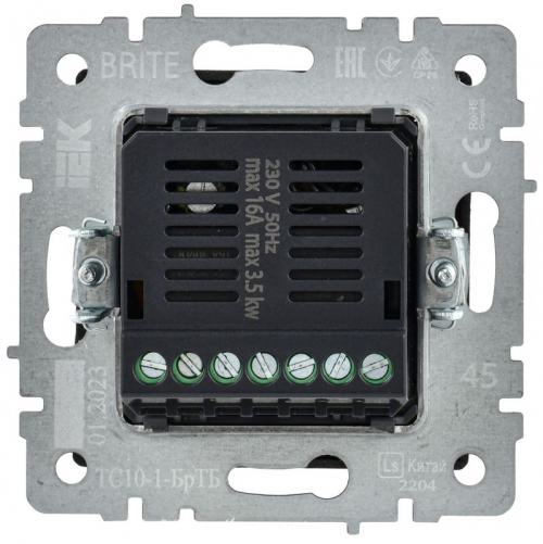 Термостат электронный с индикацией BRITE СП IP20 ТС10-1-БрТБ темная бронза IEK BR-RT11-K45 BR-RT11-K45