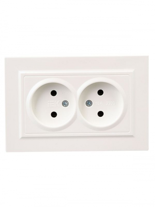 Розетка 2-м СП BRITE РС12-2-БрЖ 10А в сборе без заземл. без защ. шторок жемчуж. IEK BR-R20-10-K36-F BR-R20-10-K36-F