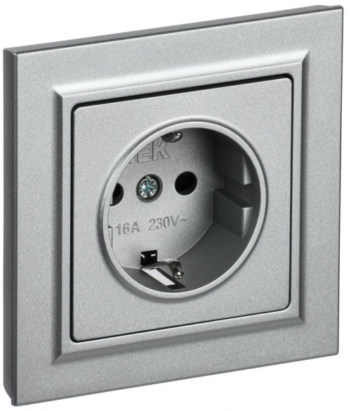 Розетка СП BRITE РСР14-1-0-БрА 16А в сборе с заземл. защ. шторки алюм. IEK BR-R14-16-K47-F BR-R14-16-K47-F