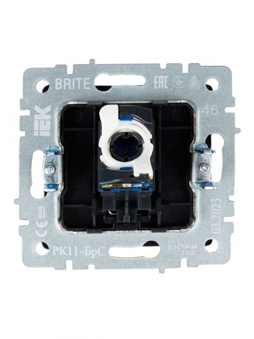 Розетка компьютерная СП RJ45 кат.6 BRITE РК11-БрС сталь IEK BR-K10-2-K46 BR-K10-2-K46