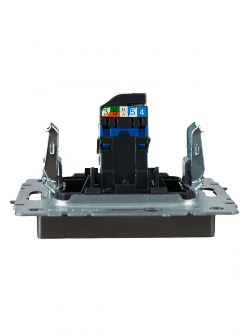 Розетка компьютерная СП RJ45 кат.6 BRITE РК11-БрС сталь IEK BR-K10-2-K46 BR-K10-2-K46