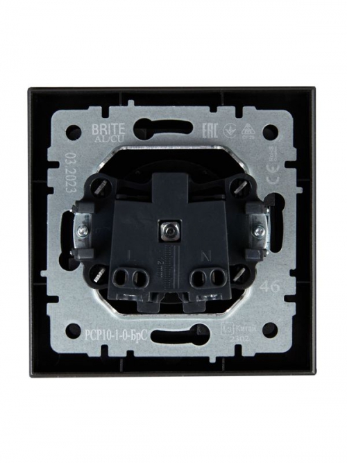 Розетка СП BRITE РСР10-1-0-БрС 10А в сборе без заземл. без защ. шторок сталь IEK BR-R10-10-K46-F BR-R10-10-K46-F