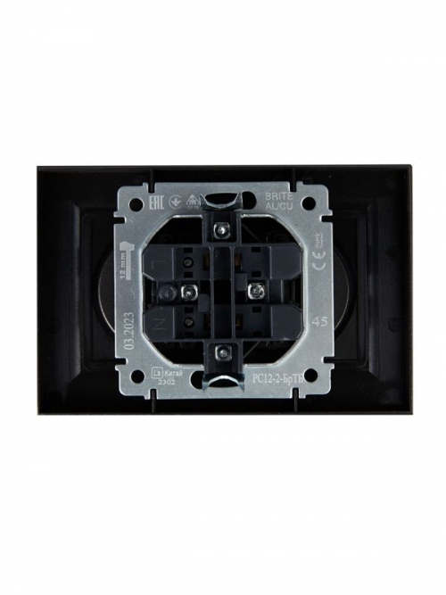 Розетка 2-м СП BRITE РС12-2-БрТБ 10А в сборе без заземл. без защ. шторок бр. IEK BR-R20-10-K45-F BR-R20-10-K45-F