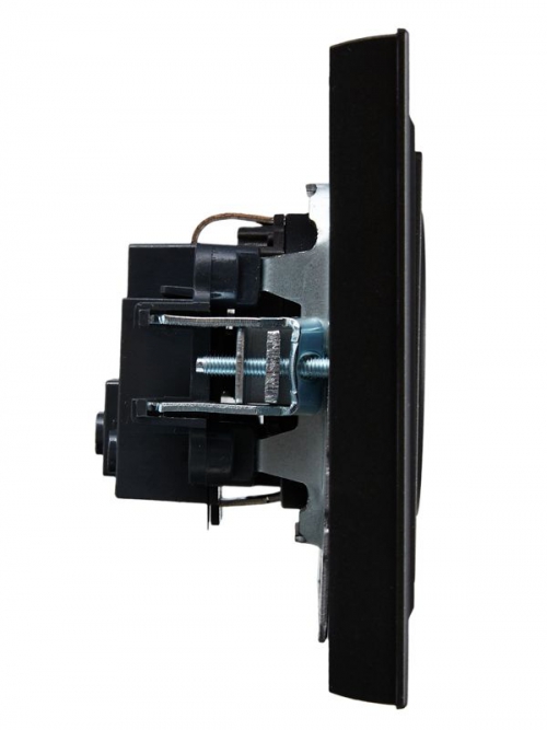 Розетка СП BRITE РСР14-1-0-БрЧ 16А в сборе с заземл. защ. шторки черн. IEK BR-R14-16-K02-F BR-R14-16-K02-F