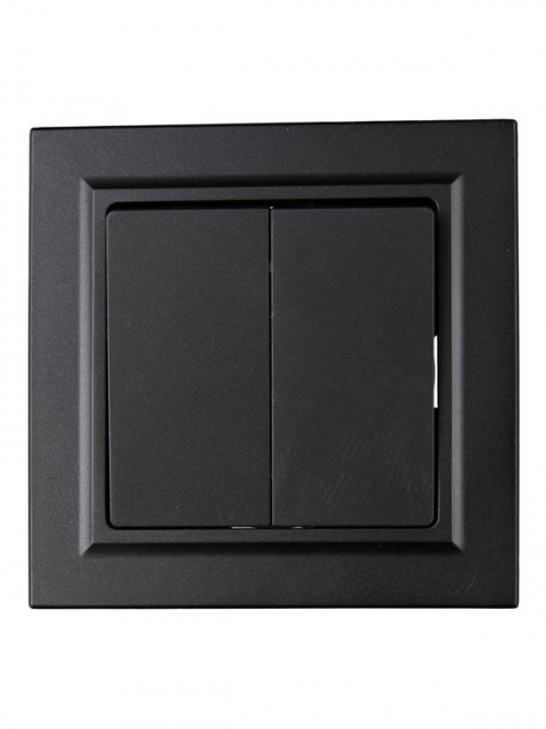 Выключатель 2-кл. СП BRITE ВСР10-2-0-БрЧ 10А в сборе черн. IEK BR-V20-0-10-K02-F BR-V20-0-10-K02-F