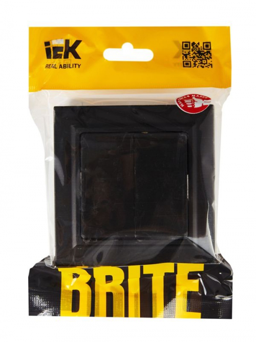 Выключатель 2-кл. СП BRITE ВСР10-2-0-БрЧ 10А в сборе черн. IEK BR-V20-0-10-K02-F BR-V20-0-10-K02-F