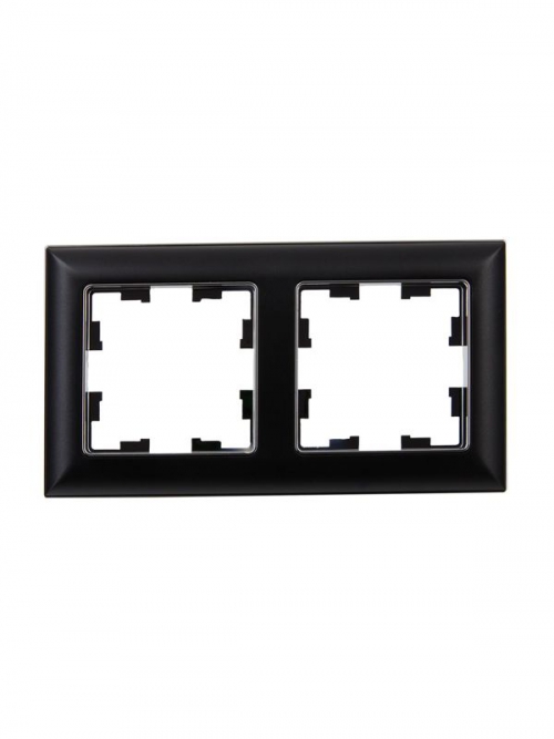 Рамка 2-м BRITE РУ-2-Бр хром/черн. IEK BR-M22-12-2-K23 BR-M22-12-2-K23