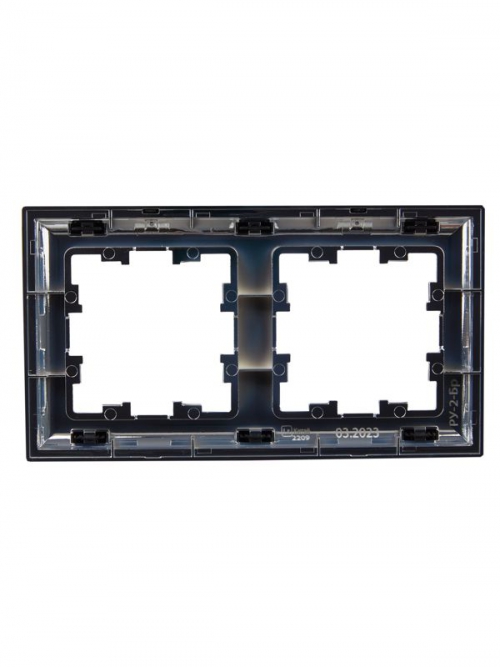Рамка 2-м BRITE РУ-2-Бр хром/черн. IEK BR-M22-12-2-K23 BR-M22-12-2-K23