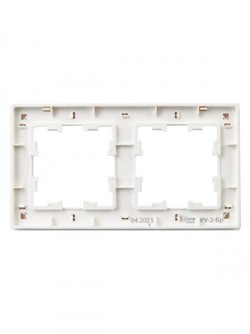 Рамка 2-м BRITE РУ-2-Бр бел. рифленый IEK BR-M22-51-K01 BR-M22-51-K01