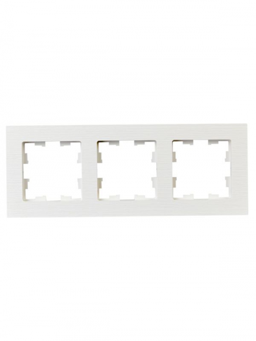 Рамка 3-м BRITE РУ-3-Бр бел. рифленый IEK BR-M32-51-K01 BR-M32-51-K01