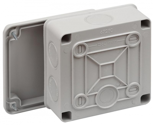 Коробка распределительная ОП 100х100х50мм двухкомпонентн. 7 вводов IP66 сер. Ruvinil 67250 67250