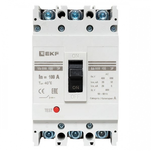 Выключатель автоматический 3п 100/100А 35кА ВА-99М PROxima EKF mccb99-100-100m mccb99-100-100m