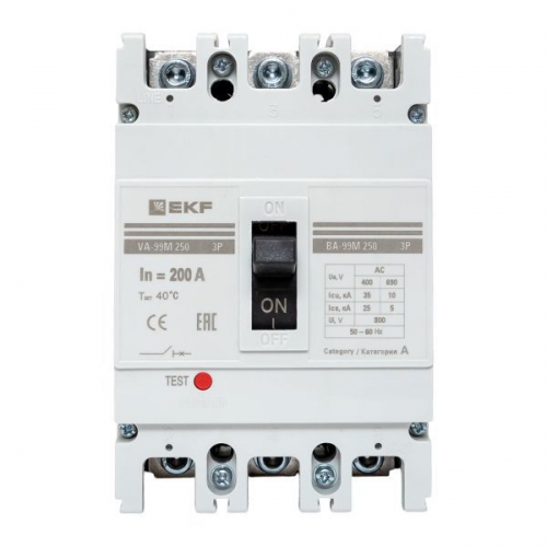 Выключатель автоматический 3п 250/200А 35кА ВА-99М PROxima EKF mccb99-250-200m mccb99-250-200m