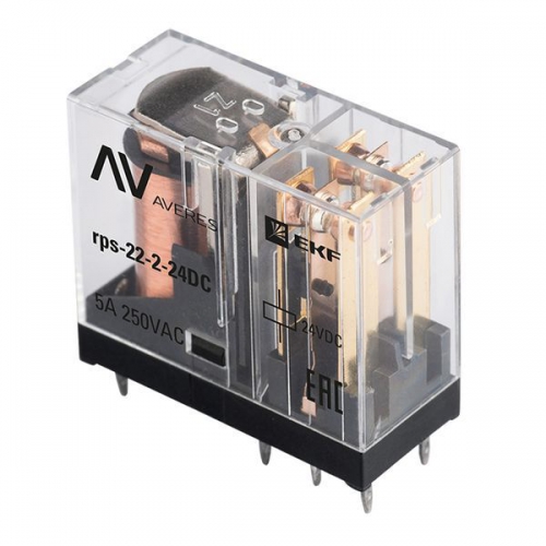 Реле промежуточное РП slim 22/2 5А 24В DC AVERES EKF rps-22-2-24DC rps-22-2-24DC