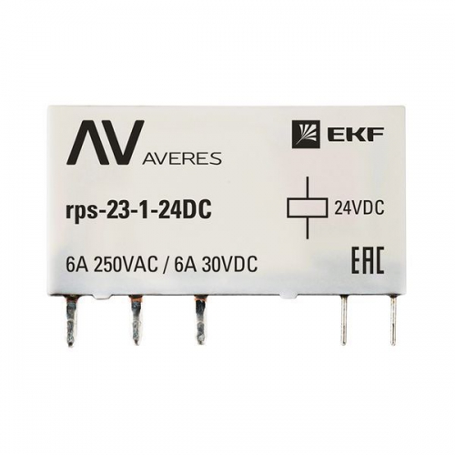Реле промежуточное РП slim 23/1 6А 24В DC AVERES EKF rps-23-1-24DC rps-23-1-24DC