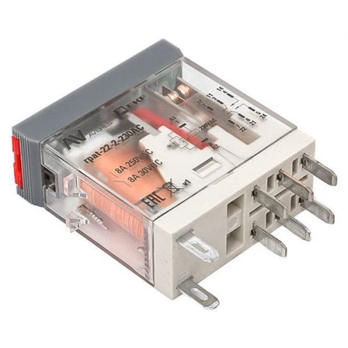 Реле промежуточное с кнопкой и мех. индикацией RPAt 22/2 8А 230В AC EKF rpat-22-2-230AC rpat-22-2-230AC