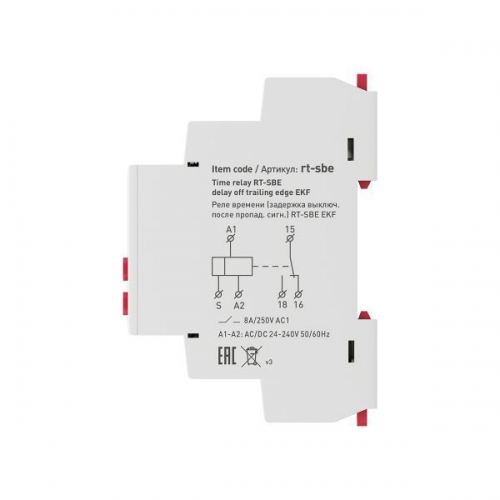 Реле времени RT-SBE задержка включ. после пропад. сигнал. EKF rt-sbe rt-sbe