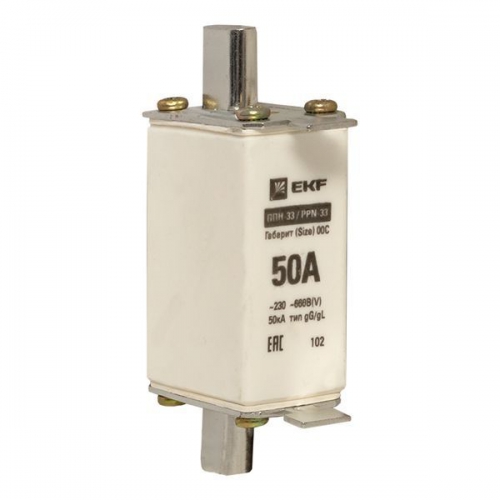 Вставка плавкая ППН-33 100/50А габарит 00C PROxima EKF fus-33/100/50 fus-33/100/50