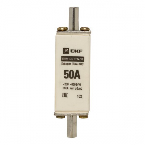 Вставка плавкая ППН-33 100/50А габарит 00C PROxima EKF fus-33/100/50 fus-33/100/50
