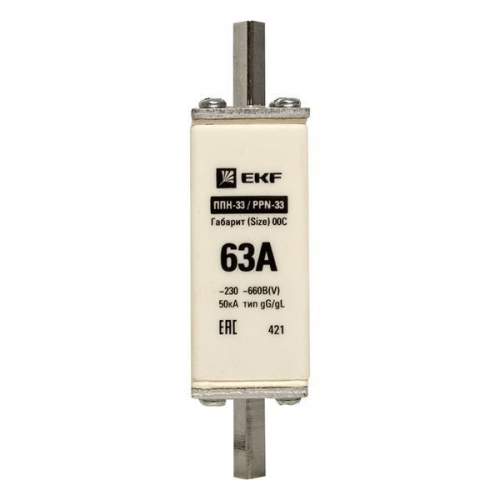 Вставка плавкая ППН-33 100/63А габарит 00C PROxima EKF fus-33/100/63 fus-33/100/63