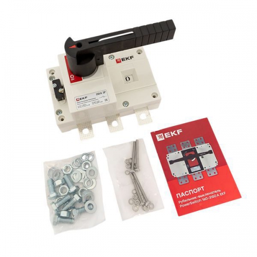 Рубильник-выключатель 3п 250А с рукояткой управления для прямой установки PowerSwitch PROxima EKF psds-250-3 psds-250-3