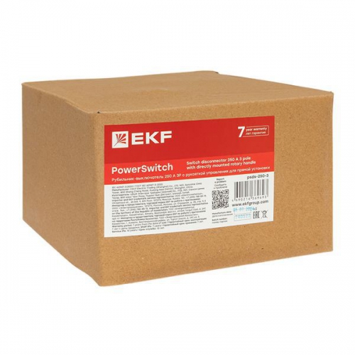 Рубильник-выключатель 3п 250А с рукояткой управления для прямой установки PowerSwitch PROxima EKF psds-250-3 psds-250-3