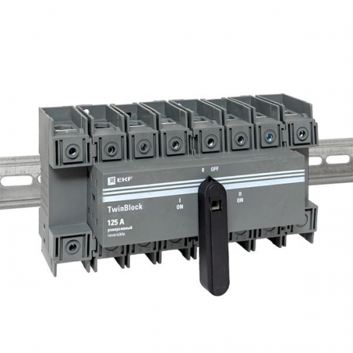 Рубильник 4п 125А реверсивный с рукояткой для прямой установки TwinBlock EKF tb-s-125-4p-rev tb-s-125-4p-rev