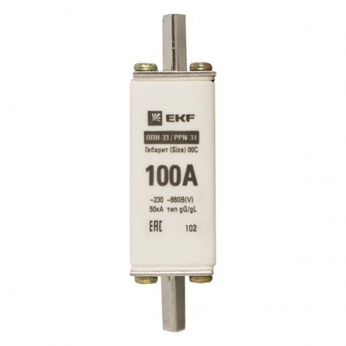 Вставка плавкая ППН-33 100/100А габарит 00С PROxima EKF fus-33/100 fus-33/100