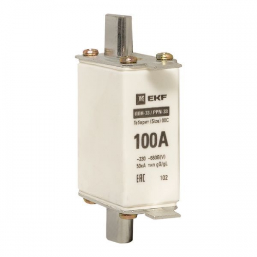 Вставка плавкая ППН-33 100/100А габарит 00С PROxima EKF fus-33/100 fus-33/100