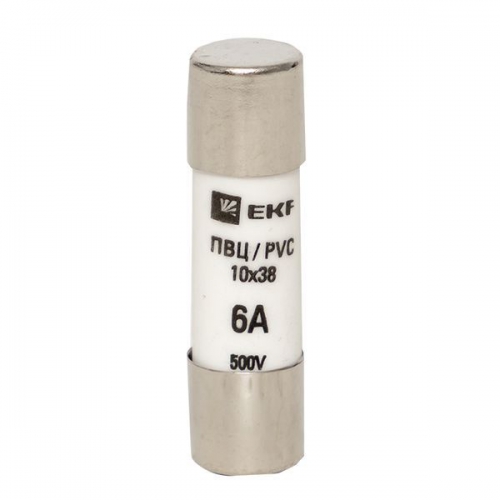Вставка плавкая цилиндрическая ПВЦ 10х38 6А EKF pvc-10x38-6 pvc-10x38-6