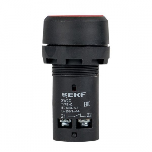Кнопка SW2C-11 возвратная кр. NO+NC EKF sw2c-11s-r sw2c-11s-r