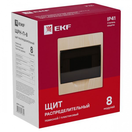 Щит ЩРН-П-8 IP41 светлое дерево PROxima EKF pb40-n-8-light pb40-n-8-light