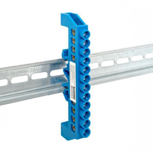 Шина нулевая N 8х12 12 отверстий синий нейлоновый корпус комбинированный латунь розн. стикер PROxima EKF sn0-125-12-dn-r sn0-125-12-dn-r